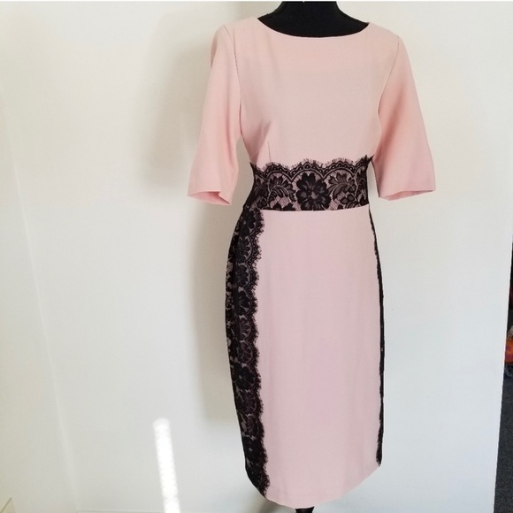 Julian Taylor Dresses & Skirts - Julian Taylor light pink with black lace sz 12
